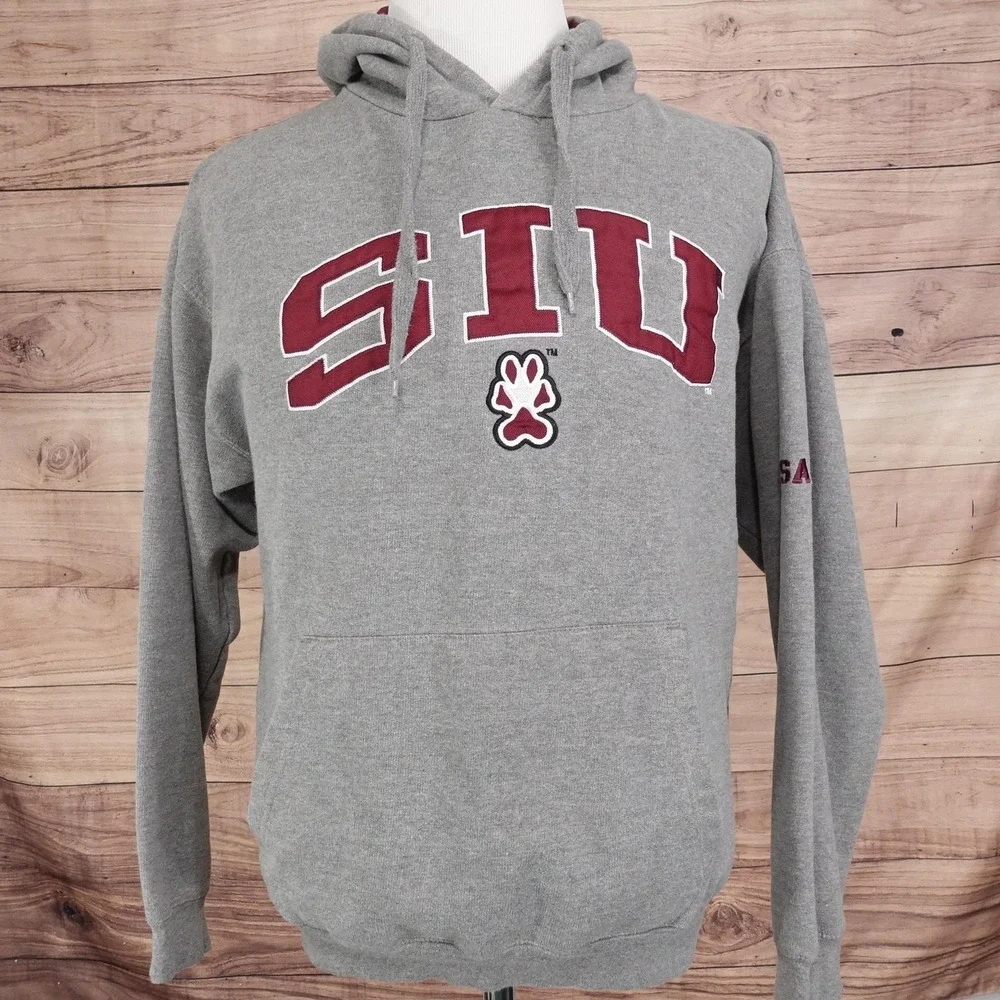 Southern Illinois Salukis Hoodie Sweatshirt Gray NCAA SIU Mens XL - Picture 2 of 7